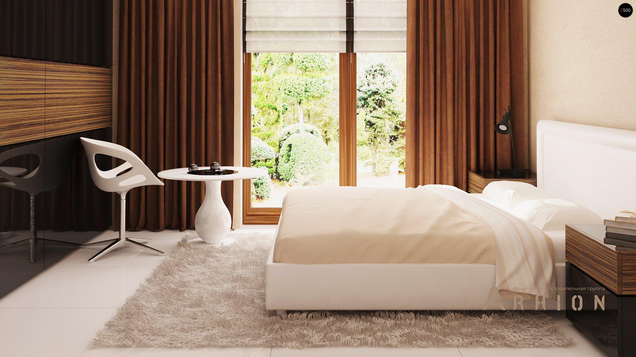 8. Проект одноэтажного дома в современном стиле с четырехскатной, Z123 ZBL, площадью - 157 кв c терассой, гаражом